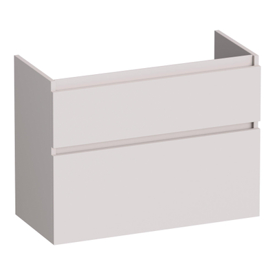 BRAUER Delight meuble sous lavabo peu profond - 80x39x60cm - 2 tiroirs softclose - sans poignée - 1 découpe pour le siphon - mat sable