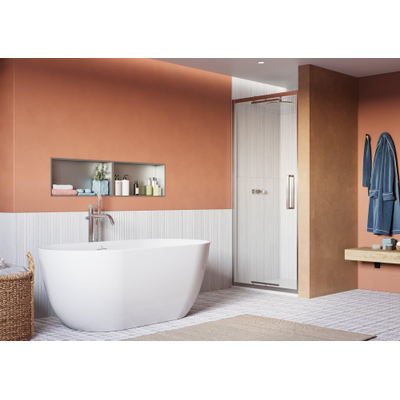 Crosswater Asura porte de douche pliante - 90cm - sans poignée - inox poli