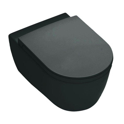 Royal Plaza Primo WC suspendu - 35x54cm - sans bride - avec abattant softclose - déclipsable - noir mat