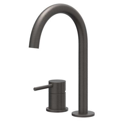 Ivy Concord wastafelkraan - opbouw - hoog - 2-gats - PVD - geborsteld carbon black (antraciet)