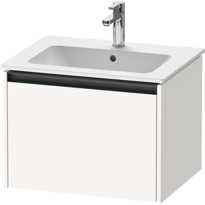 Duravit Ketho.2 Wastafelonderbouwkast - met 1 lade - 61x48x44cm - met greep antraciet - wit supermat