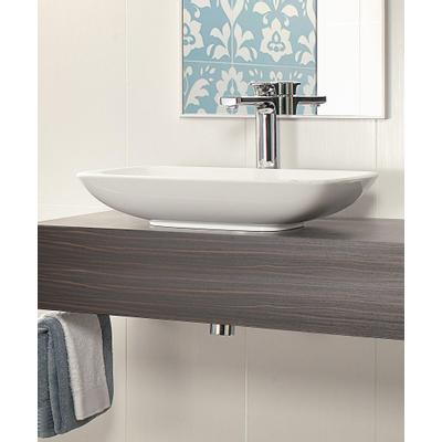 Villeroy & Boch Loop en Friends opzetwastafel met plug met keramische afdekking 58.5x38cm met overloop ceramic+ wit