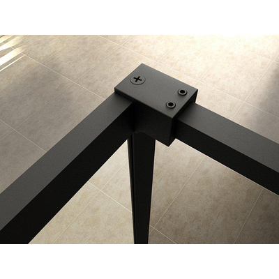 Wiesbaden Square Paroi de douche à l'italienne 800 x 2000 x 8 mm verre clair nano/mat noir