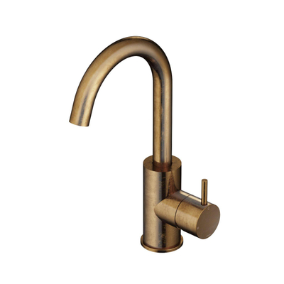 Hotbath Cobber wastafelmengkraan 27.8cm 1 gats met draaibare uitloop zonder waste verouderd messing SHOWROOMMODEL