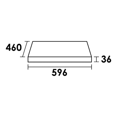 BRAUER MFC Wastafelblad - 60x46x4cm - zonder kraangat - MFC - Almond