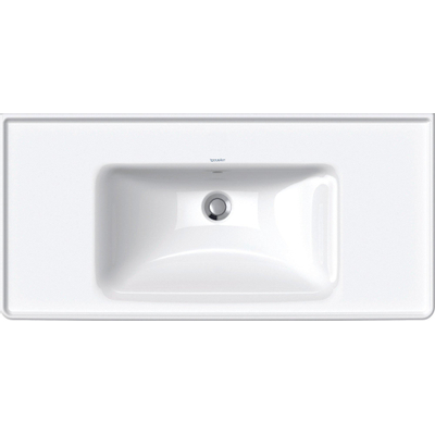 Duravit D-neo Wastafel - met waskom midden - zonder kraangat - met overloop - 100.5x48cm - met wondergliss - wit