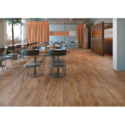 ÉCHANTILLON Cifre Cerámica Carrelage de sol et mural Nebraska Oak Rectifié Aspect bois Mat Marron