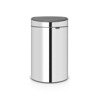 Brabantia Touch Bin Afvalemmer - 40 liter - kunststof binnenemmer - brilliant steel