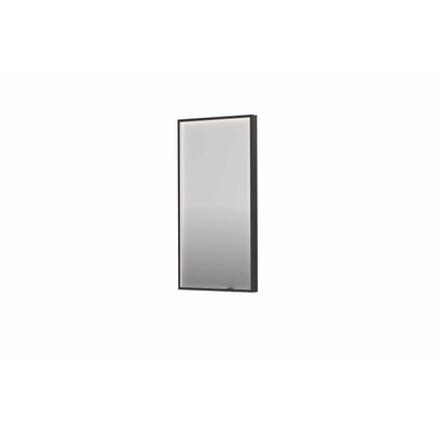 INK SP19 miroir - 40x4x80cm rectangulaire dans un cadre en acier incl dir LED - chauffage - changement de couleur - dimmable et interrupteur - metal black brossé