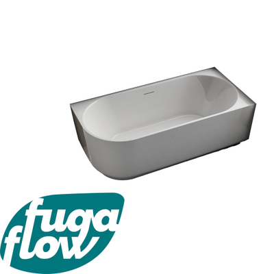 FugaFlow Eccelente Anta half vrijstaand hoekbad - rechts - 150x75x58cm - met afvoer - acryl - glans wit