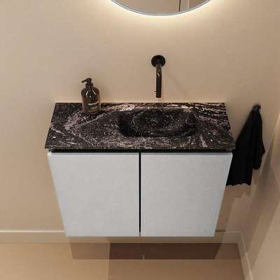 MONDIAZ TURE-DLUX Meuble de toilettes 60 cm Plata. EDEN lavabo Lava position droite. Sans trou de robinet.