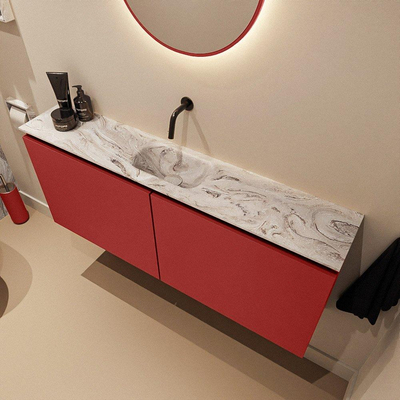 MONDIAZ TURE-DLUX 120cm toiletmeubel Fire. EDEN wastafel Glace positie midden. Zonder kraangat.