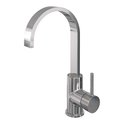 Brauer Chrome Carving Robinet lavabo rehaussé avec bec rotatif plat Modèle A - Levier Carving Chrome