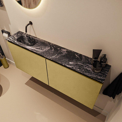 MONDIAZ TURE-DLUX 120cm toiletmeubel Oro. EDEN wastafel Lava positie links. Zonder kraangat.