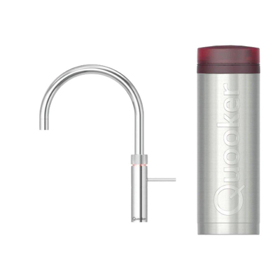 Quooker BE Fusion Round kokendwaterkraan - draaibare uitloop - PRO3 reservoir - Warm / kokend water - Chroom