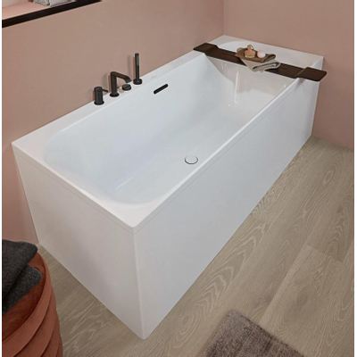 Villeroy & Boch Loop & Friends kunststof duobad acryl rechthoekig square - 180x80x47cm - Stone White (mat wit)