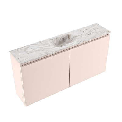 MONDIAZ TURE-DLUX 100cm toiletmeubel Rosee. EDEN wastafel Glace positie midden. Met 1 kraangat.