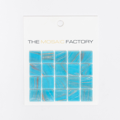 ÉCHANTILLON The Mosaic Factory Amsterdam carreau mosaïque 2x2x0.4cm pour mur et sol pour intérieur et extérieur carré Verre Bleu clair