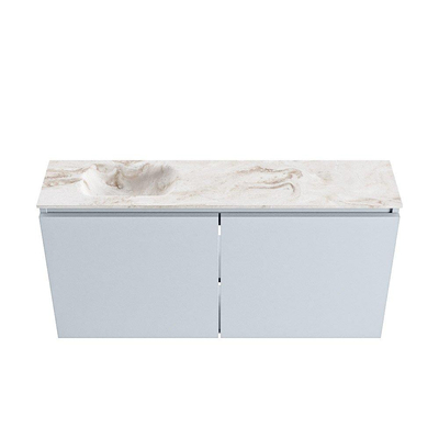 MONDIAZ TURE-DLUX Meuble WC 100cm Clay. EDEN lavabo Frappe position gauche. Sans trou de robinet.