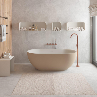 Ideavit Solidera baignoire îlot - 170x80x55cm - incl. bonde clic clac - gris beige mat