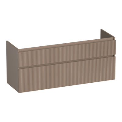 BRAUER Delight Wavy wastafelonderkast 140 4 softclose lades - greeploos - 2 sifon uitsparingen - mat mokka