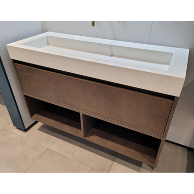 BRAUER Hope wastafelonderkast - 119x30x45.5cm - inclusief wastafel en open vakken Erosion SHOWROOMMODEL