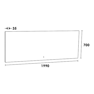 BRAUER Ambiance Miroir led salle de bain - 200x70cm - rectangulaire - éclairage LED - argent