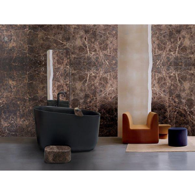 Detremmerie No limit baignoire autoportante - 133.8x73.8cm - solid surface - ovale - noir mat