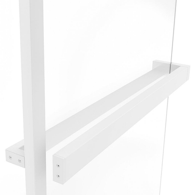 Fortifura Galeria handdoekrek voor inloopdouche - klemmen - 140cm - inkortbaar - mat wit