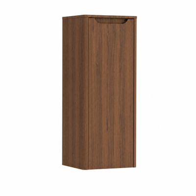 H&R badmeubelen Juice Halfhoge Kast - 40x35x100cm - met ronde hoeken - 1 deur - rechtsdraaiend - dark oak