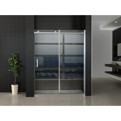 Wiesbaden Slide Porte coulissante pour niche 1100 x 2000 x 8 mm verre clair nano chrome
