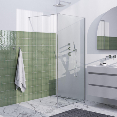 Brauer Season Douche à l'italienne - 100x200cm - verre clair avec cadre - Chrome