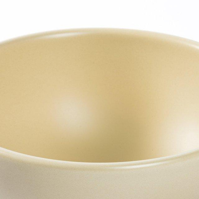 QeramiQ Dely Waskom - 20x20x9cm - rond - keramiek - beige OUTLETSTORE