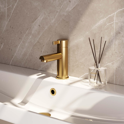 Brauer Gold - Edition Wastafelmengkraan opbouw - laag - model E PVD - geborsteld goud SHOWROOMMODEL