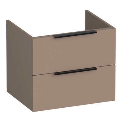 BRAUER Elevate meuble sous-lavabo 60 sans poignées rapportées 2 tiroirs softclose et 1 découpe pour siphon - moka mat