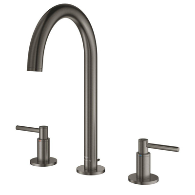 Grohe Atrio M-size 3-gats wastafelkraan hard graphite geb.