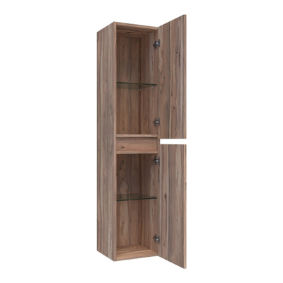 BRAUER Solution Armoire de salle de bains - 160x35x35cm - 2 portes sans poignées ouvrant à gauche et à droite - MFC - Almond