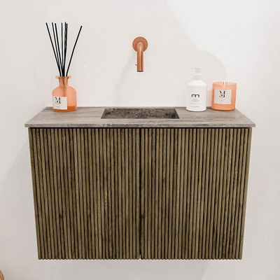 Mondiaz JOYA-DLUX 60cm toiletmeubel - kleur Dusk - Wastafel FAYE positie Midden Zonder kraangat kleur Oza.