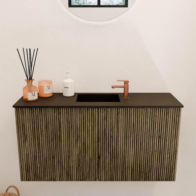 Mondiaz JOYA 80cm toiletmeubel - kleur Dusk - Wastafel FAYE positie Midden 1 kraangat kleur Urban.