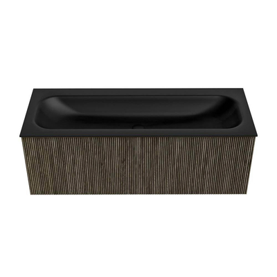 Mondiaz KURVE Badkamermeubelset - 120x46x40cm - 1 lade - wastafel solid surface - midden - 1 kraangat - Shadow