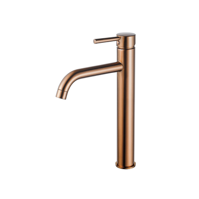 Fortifura Calvi Robinet de lavabo - 33,9 cm - surélevé - monotrou - cuivre brossé PVD (Cuivre)