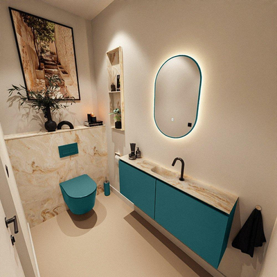 MONDIAZ TURE-DLUX 120cm toiletmeubel Smag. EDEN wastafel Frappe positie midden. Met 1 kraangat.