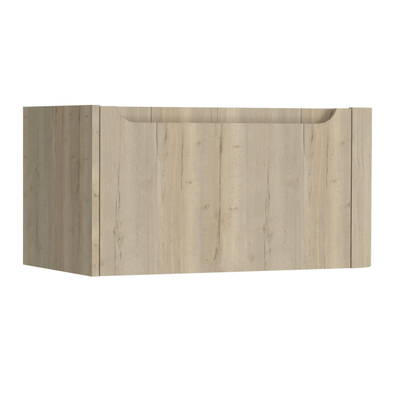 H&R Badmeubelen Juice Meuble sous vasque - 80x45x40cm - coin droit arrondi - 1 tiroir - poignée intégrée - French oak