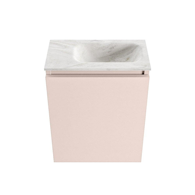 MONDIAZ TURE-DLUX Meuble de toilettes 40 cm Rosee. Lavabo EDEN Ostra position droite. Sans trou de robinet.