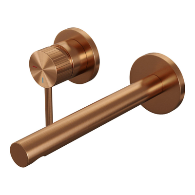 BRAUER Stripe Inbouw Wastafelmengkraan - rechte uitloop en rozetten - model A2 - koper geborsteld PVD