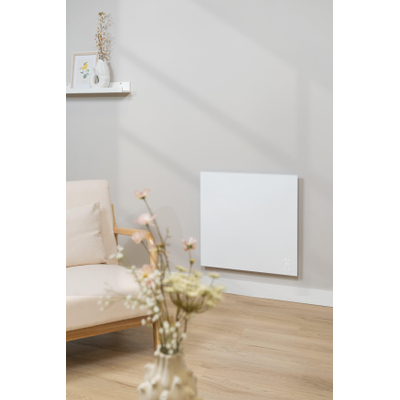 Eurom Mon Soleil Infrarood paneel - 63.7x63.8cm - IP24 - 360watt - wifi - display - vloer/wand- Horizontaal / Verticaal - metaal wit mat