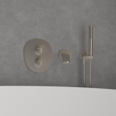 Villeroy & Boch Antao Mitigeur thermostatique encastré avec vanne d'arrêt deux voies - Nickel brossé mat (inox)