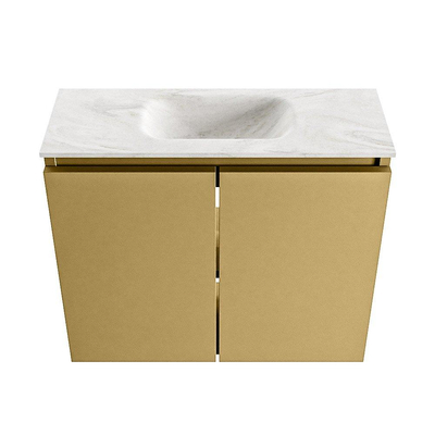 MONDIAZ TURE-DLUX 60cm toiletmeubel Oro. EDEN wastafel Ostra positie midden. Met 1 kraangat.