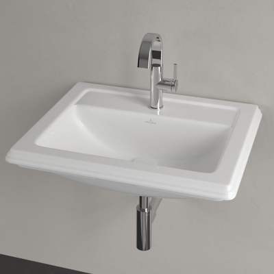 Villeroy & Boch Hommage opbouw wastafel - 63x52cm c+ - White Alpine (glans wit)