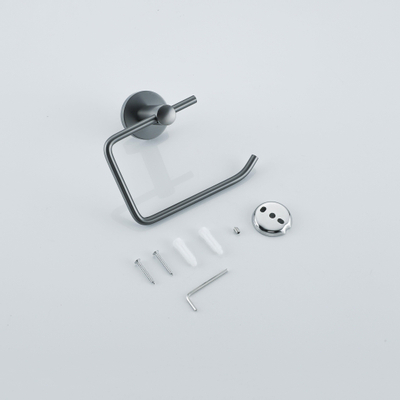 Fortifura Calvi toiletrolhouder - zonder klep rond - PVD - geborsteld gunmetal (antraciet)